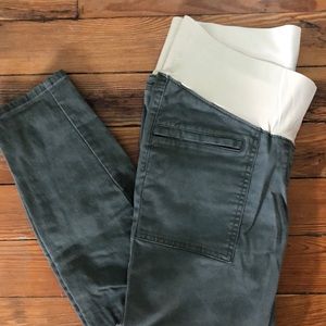 Army Green Full Panel Maternity Pants